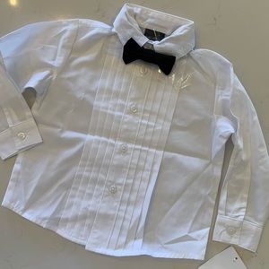 Nautical toddler tuxedo shirt w/ bow tie